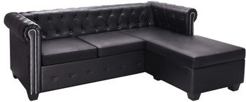 vidaXL Chesterfield Sofa in L-Form Kunstleder Schwarz (275224)