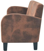 vidaXL Sofa 3-Sitzer Wildleder-Optik Braun