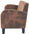 vidaXL 3-Sitzer Sofa Kunstleder Wildleder-Optik Braun (245586)