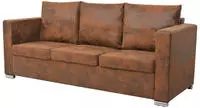 vidaXL Sofa 3-Sitzer 191x73x82 cm Wildleder-Optik