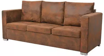 vidaXL 3-Sitzer Sofa 191 x 73 x 82 cm K&uuml;nstliches Wildleder (244703)