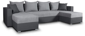 SILAPE Wohnlandschaft Beno U 298x142x80 cm grey/dunkelgrau (Cayenne 1118 + Enjoy 21)