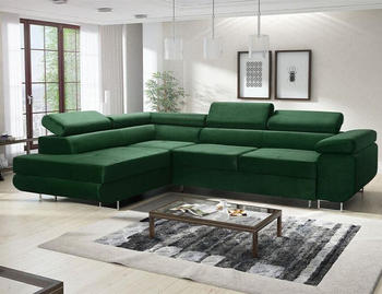 EasyFurniture Avatar Ecksofa Velvet 277x73x203 cm Rechts Monolith Flaschengrün