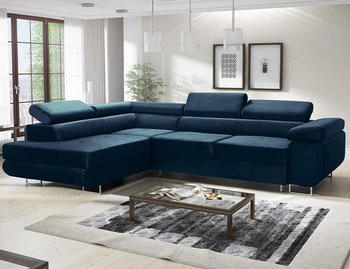 EasyFurniture Avatar Ecksofa Velvet 277x73x203 cm Links Monolith Blau