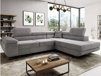 EasyFurniture Avatar Ecksofa Kord 277x73x203 cm Rechts Monolith Grau