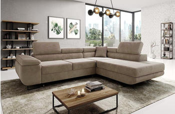 EasyFurniture Avatar Ecksofa Kord 277x73x203 cm Rechts Monolith Beige