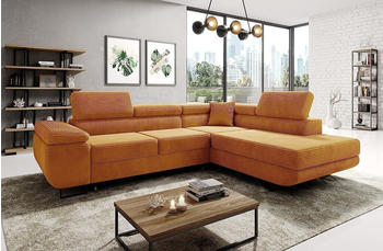 EasyFurniture Avatar Ecksofa Kord 277x73x203 cm Rechts Monolith Senf