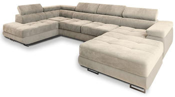 masseno Ecksofa CASONE U-Form 345 cm beige (MONOLITH 04)