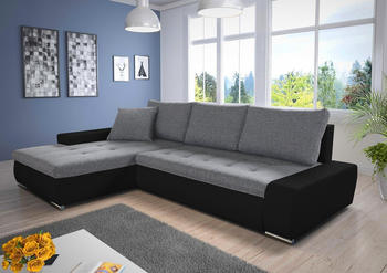 SILAPE Ecksofa mit Schlaffunktion Faris Links schwarz/grau (Madryt 1100+Inari 91)