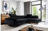 Fun Möbel Ecksofa AGNESA Stoff Salvador 275 cm Ottomane Rechts Schwarz