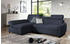 Fun Möbel Ecksofa Schlafsofa ANTON XS 260 cm Stoff Esito Dunkelblau Ottomane Links