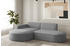 Fun Möbel Ecksofa Designersofa PALMA XS Stoff Opera 236 cm Velvet Grau Ottomane Links
