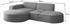 Fun Möbel Ecksofa Designersofa PALMA XS Stoff Opera 236 cm Velvet Grau Ottomane Links