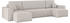 Kaiser Möbel Ecksofa U-form BEST Dicker Cord Beige
