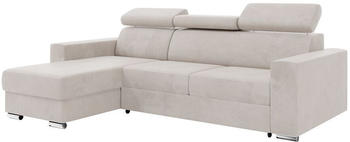 Meblini Ecksofa mit Schlaffunktion L-Form Wohnlandschaft VOSS 242x168x79cm Links Beige
