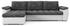 Adams Group Ecksofa VEGAS 250/160 LINKS mit schlaffunktion L-förmig Lawa 17 + Soft 17 Dunkelgrau/Weiß