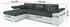 Adams Group Ecksofa VEGAS 250/160 LINKS mit schlaffunktion L-förmig Lawa 17 + Soft 17 Dunkelgrau/Weiß