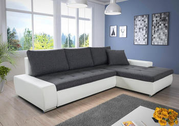 SILAPE Ecksofa mit Schlaffunktion Faris Rechts weiß/dunkelgrau (Madryt 120 + Inari 94)