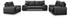 Beautysofa Couchgarnitur Maxime Polstergarnitur Kunstleder Sofagarnitur 3+2+1 Dolaro 08 schwarz