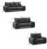 Beautysofa Couchgarnitur Maxime Polstergarnitur Kunstleder Sofagarnitur 3+2+1 Dolaro 08 schwarz