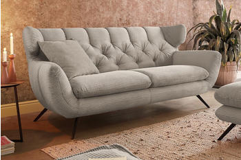 Kawola 2,5-Sitzer Velvet Cord CHARME steingrau