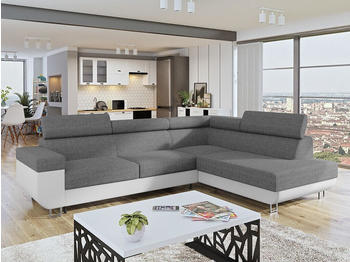 Mirjan24 Ecksofa Fonti Eckcouch mit Schlaffunktion L-Form (Soft 017 + Lux 05 Rechts)