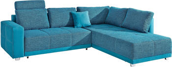 Jockenh&ouml;fer Ecksofa mit Bettfunktion und Bettkasten Orlando 257x82x215 cm petrol