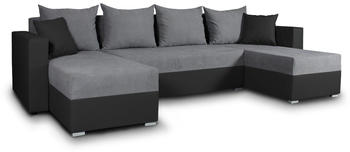 SILAPE Wohnlandschaft Beno U 298x142x80 cm grey/dunkelgrau (Cayenne 1114 + Enjoy 23)