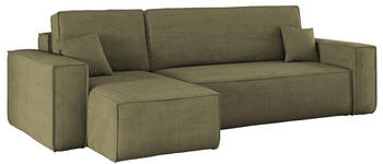 Kaiser Möbel Ecksofa L-form BEST Dicker Cord Links Olive