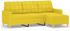 vidaXL 3-Sitzer-Sofa mit Hocker Hellgelb 180 cm Stoff (3201006)
