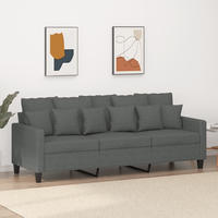 vidaXL 3-Sitzer-Sofa Dunkelgrau 180 cm Stoff