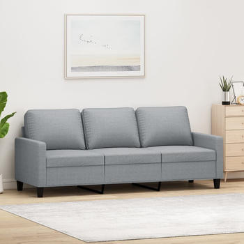 vidaXL 3-Sitzer-Sofa Hellgrau 180 cm Stoff (359171)