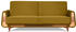 Konsimo 2-Sitzer Schlafsofa mit Armlehnen GUSTAVO Gelb Stoff 230x98x98 cm