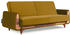 Konsimo 2-Sitzer Schlafsofa mit Armlehnen GUSTAVO Gelb Stoff 230x98x98 cm