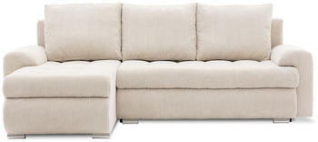 Adams Group Ecksofa TOKIO VI PRO mit Schlaffunktion/Bettkasten POSO 100 Beige (muster 1) Links