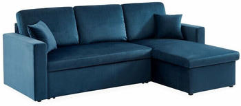 sweeek 3-Sitzer Ecksofa Samt IDA Petrolblau Petrolblau