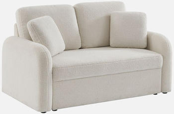sweeek 2-Sitzer-Sofa Teddy Bouclé-Bezug / Milano 150x85x85 cm Weiß