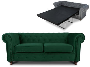 SILAPE 2-Sitzer-Schlafsofa Chesterfield Asti mit Schlaffunktion Couch (Dunkelgrün (Velvet 78))