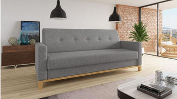 SILAPE Schlafsofa Wood mit Schlaffunktion mit Bettkasten mit Holz Grau (Twist 21)