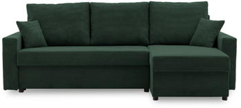Adams Group Ecksofa AIKIDO 233x90 Cordstoff POSO 014 Flaschengrün