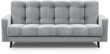 Beautysofa Schlafsofa Nancy BIS Dreisitzer Velours mit Federkern paros 05 hellgrau