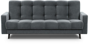 Beautysofa Schlafsofa Nancy BIS Dreisitzer Velours mit Federkern paros 06 anthrazit
