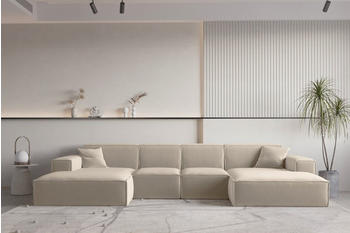 Fun Möbel Wohnlandschaft U-Form CELES PREMIUM XS Opera Velvet Beige