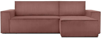 Konsimo Ecksofa NAPI Rosa Cordstoff Loft 262x89x148cm