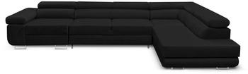 Kreative Furniture & Design Ecksofa Miami Long Monolith 97-form Dunkelgrau rechte Ottomane