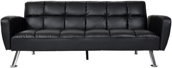 Mendler MCW-K19 Schlafsofa 203cm Kunstleder schwarz