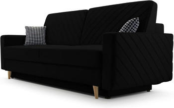 Möblo Wohnlandschaft Samt Velours 230x100x80 California Fuego 159 Schwarz