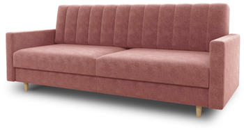 SILAPE Schlafsofa Sara Schlafcouch mit Holzfüße Velours (Pink (Kronos 29)