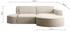 Kaiser Möbel Ecksofa Designer MODENA STUDIO Dicker cord Poso Beige Rechts