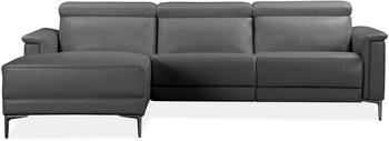 Places of Style Ecksofa Lund 261 cm Recamiere Echtleder Kunstleder 261x97x179 cm Kunstleder Recamiere links elektrische Relaxfunktion grau Eck USB (35483554-0)